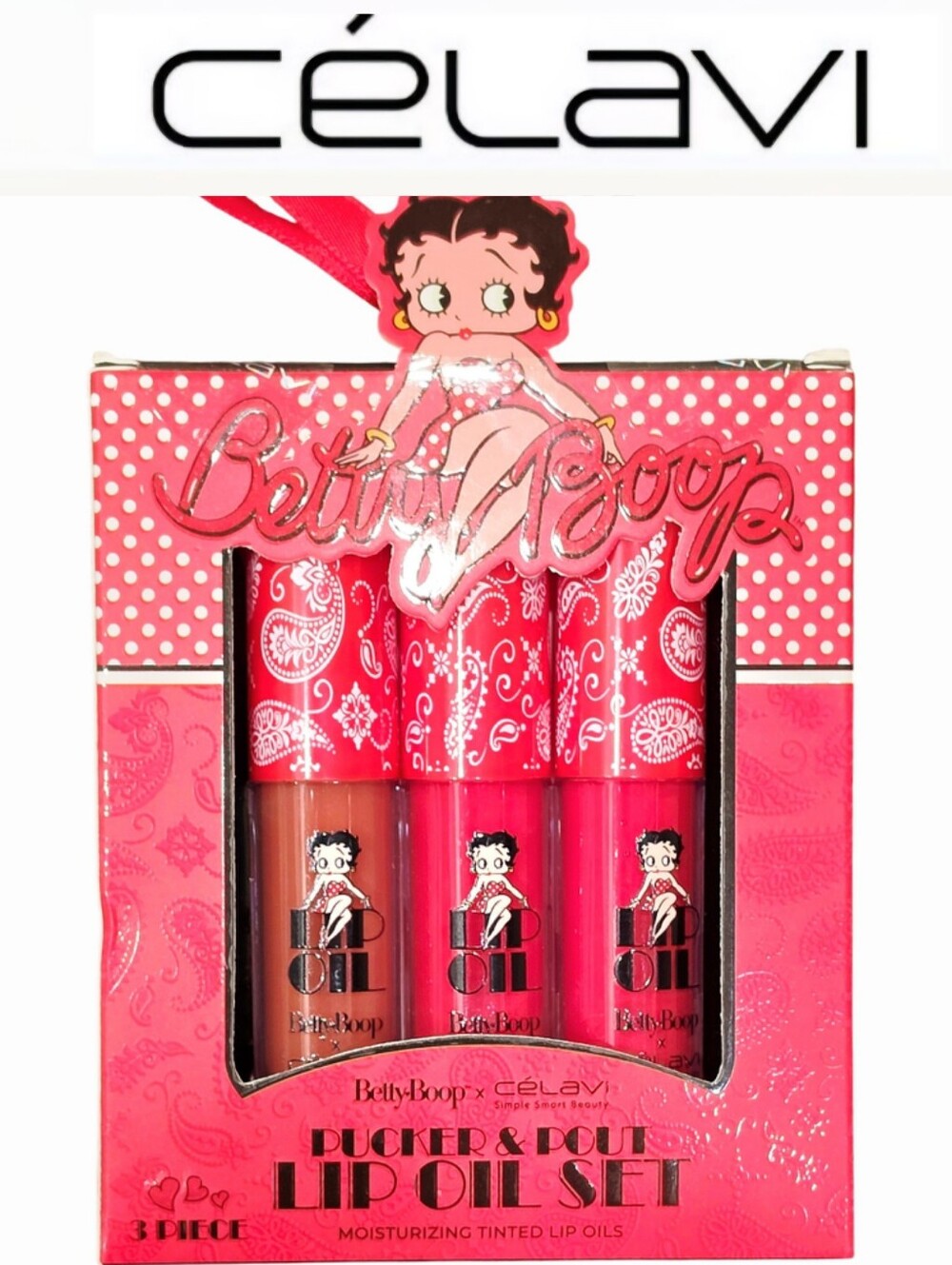 Celavi X Betty Boop Pucker& Pout Lip Oil Set